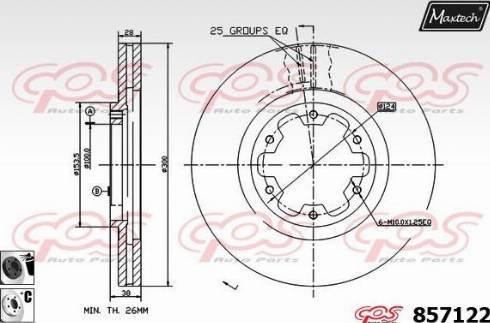 Maxtech 857122.6060 - Гальмівний диск autozip.com.ua