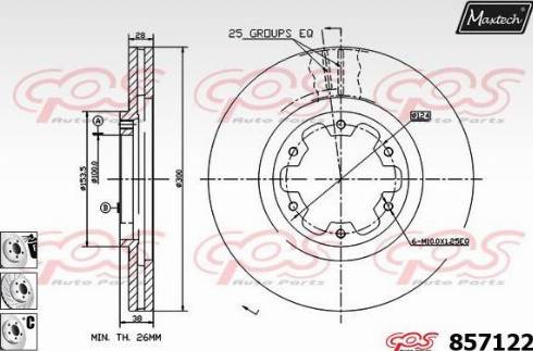 Maxtech 857122.6980 - Гальмівний диск autozip.com.ua