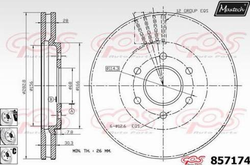 Maxtech 857174.6980 - Гальмівний диск autozip.com.ua