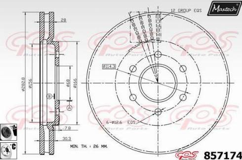 Maxtech 857174.6060 - Гальмівний диск autozip.com.ua