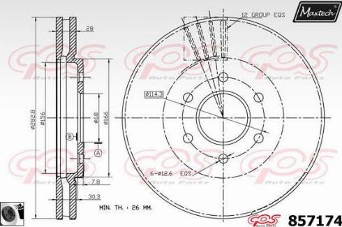 Maxtech 857174.0060 - Гальмівний диск autozip.com.ua