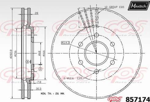 Maxtech 857174.0000 - Гальмівний диск autozip.com.ua