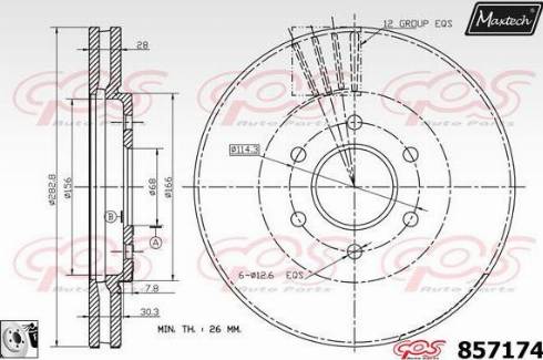 Maxtech 857174.0080 - Гальмівний диск autozip.com.ua