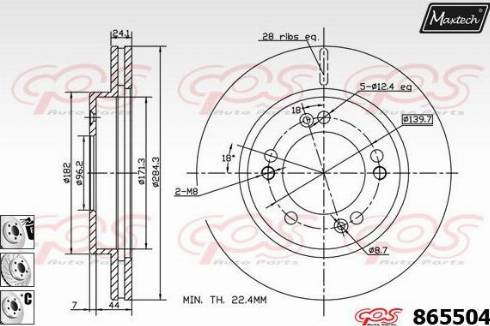 Maxtech 865504.6980 - Гальмівний диск autozip.com.ua