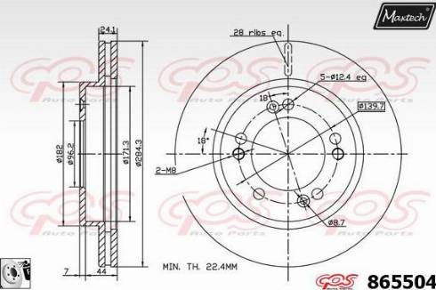 Maxtech 865504.0080 - Гальмівний диск autozip.com.ua