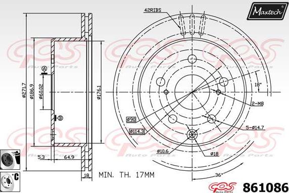 Maxtech 865519 - Гальмівний диск autozip.com.ua