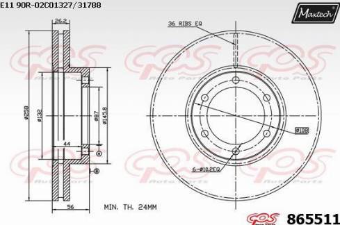 Maxtech 865511.0000 - Гальмівний диск autozip.com.ua