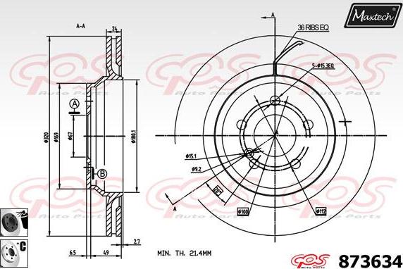 Maxtech 865513 - Гальмівний диск autozip.com.ua