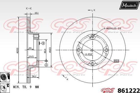 Maxtech 865001 - Гальмівний диск autozip.com.ua