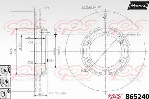 Maxtech 865240.6880 - Гальмівний диск autozip.com.ua