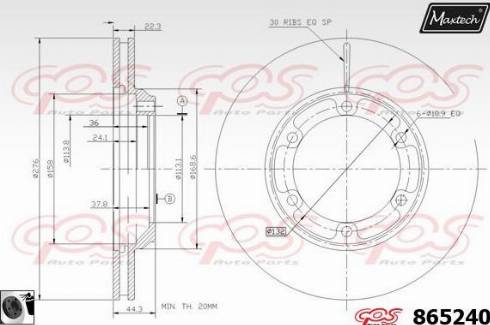 Maxtech 865240.0060 - Гальмівний диск autozip.com.ua