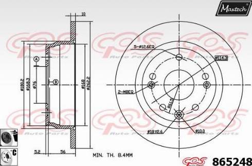 Maxtech 865248.6060 - Гальмівний диск autozip.com.ua