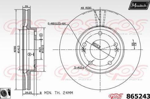 Maxtech 865243.0060 - Гальмівний диск autozip.com.ua