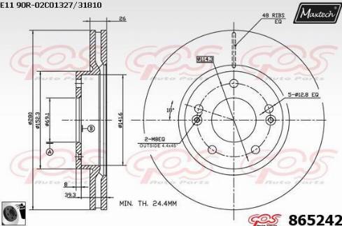 Maxtech 865242.0060 - Гальмівний диск autozip.com.ua