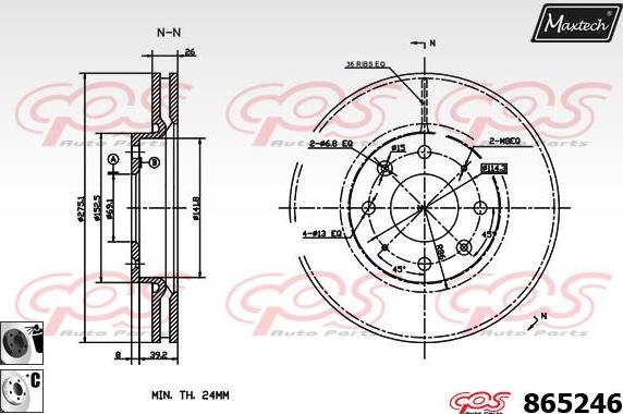 Maxtech 865242 - Гальмівний диск autozip.com.ua