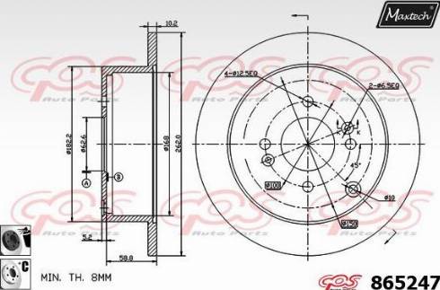 Maxtech 865247.6060 - Гальмівний диск autozip.com.ua