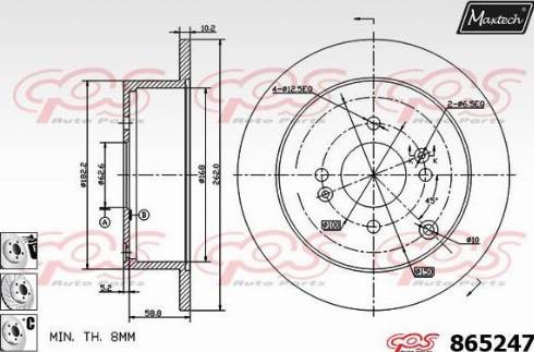 Maxtech 865247.6880 - Гальмівний диск autozip.com.ua