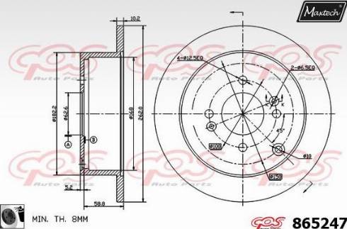 Maxtech 865247.0060 - Гальмівний диск autozip.com.ua