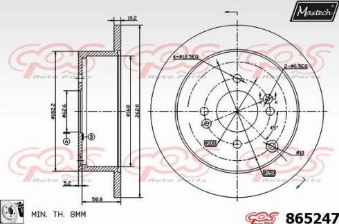 Maxtech 865247.0080 - Гальмівний диск autozip.com.ua