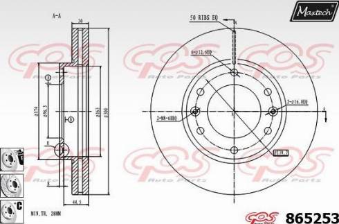 Maxtech 865253.6880 - Гальмівний диск autozip.com.ua