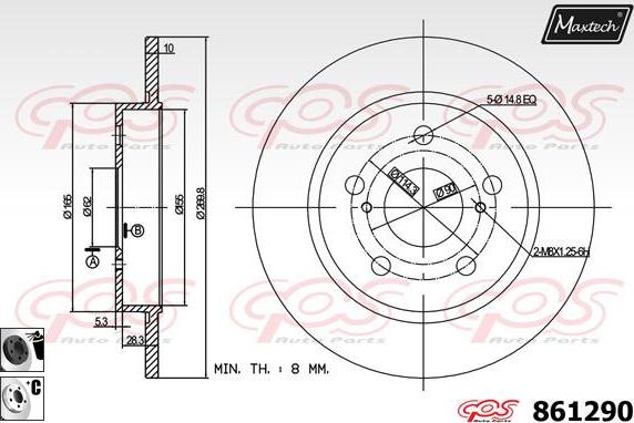 Maxtech 865252 - Гальмівний диск autozip.com.ua