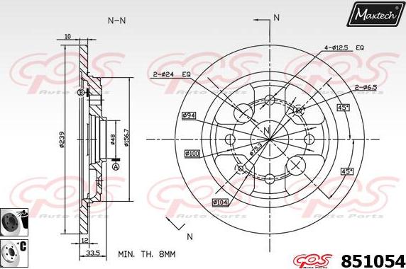 Maxtech 865257 - Гальмівний диск autozip.com.ua