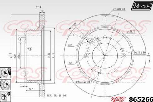 Maxtech 865266.6980 - Гальмівний диск autozip.com.ua