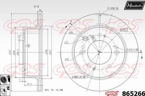 Maxtech 865266.6060 - Гальмівний диск autozip.com.ua