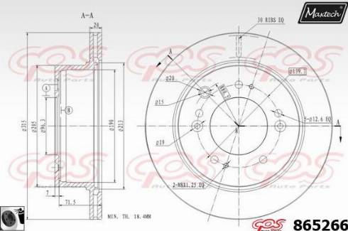 Maxtech 865266.0060 - Гальмівний диск autozip.com.ua