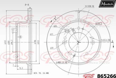 Maxtech 865266.0000 - Гальмівний диск autozip.com.ua