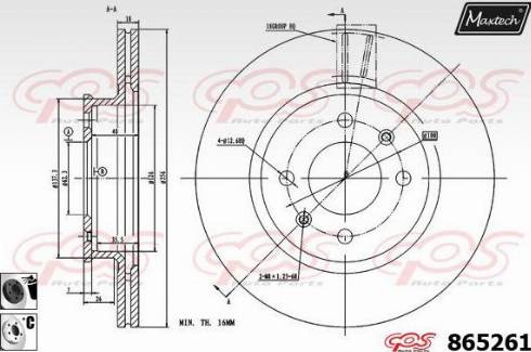 Maxtech 865261.6060 - Гальмівний диск autozip.com.ua