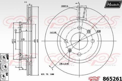 Maxtech 865261.6880 - Гальмівний диск autozip.com.ua