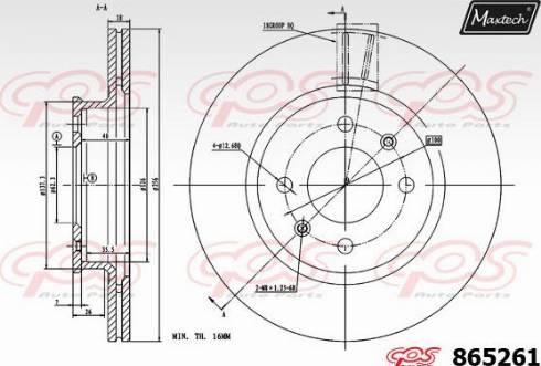 Maxtech 865261.0000 - Гальмівний диск autozip.com.ua