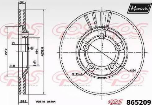 Maxtech 865209.6060 - Гальмівний диск autozip.com.ua