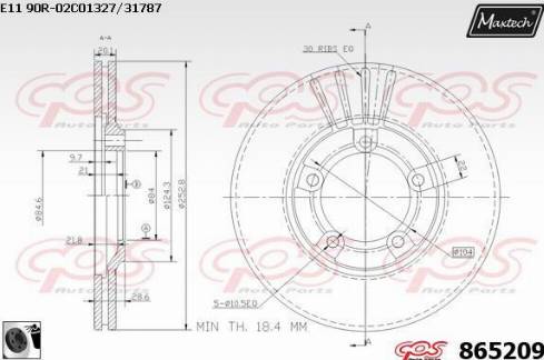 Maxtech 865209.0060 - Гальмівний диск autozip.com.ua