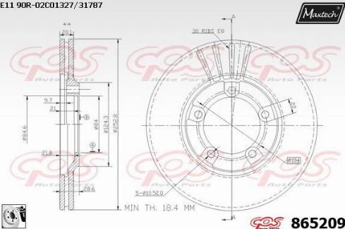 Maxtech 865209.0080 - Гальмівний диск autozip.com.ua