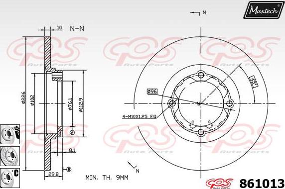 Maxtech 871053 - Гальмівний диск autozip.com.ua