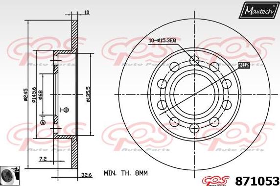 Maxtech 865204 - Гальмівний диск autozip.com.ua