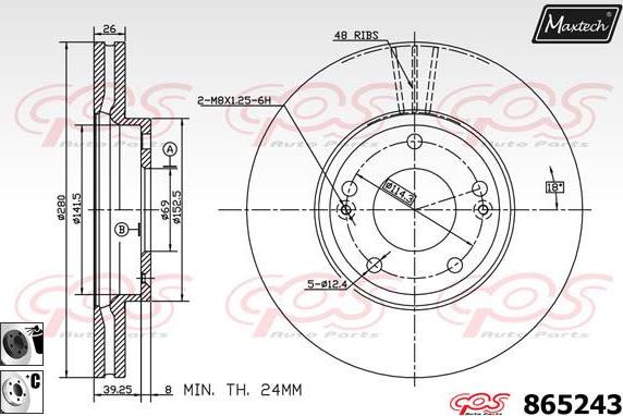 Maxtech 865203 - Гальмівний диск autozip.com.ua