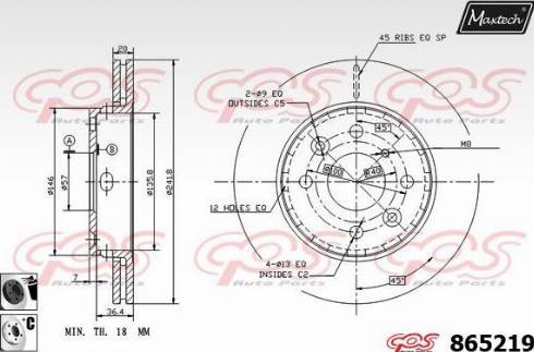 Maxtech 865219.6060 - Гальмівний диск autozip.com.ua