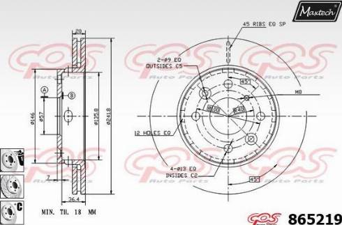 Maxtech 865219.6880 - Гальмівний диск autozip.com.ua