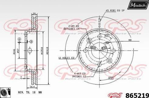 Maxtech 865219.0060 - Гальмівний диск autozip.com.ua