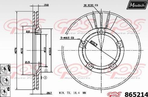 Maxtech 865214.6880 - Гальмівний диск autozip.com.ua