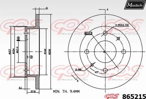 Maxtech 865215.0000 - Гальмівний диск autozip.com.ua