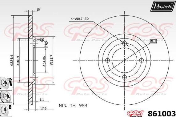 Maxtech 865216 - Гальмівний диск autozip.com.ua