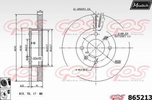 Maxtech 865213.6060 - Гальмівний диск autozip.com.ua