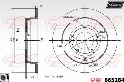 Maxtech 865284.0060 - Гальмівний диск autozip.com.ua