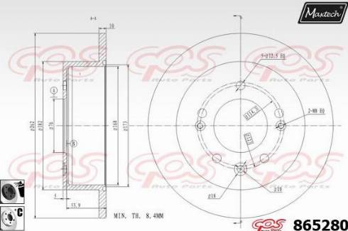 Maxtech 865280.6060 - Гальмівний диск autozip.com.ua