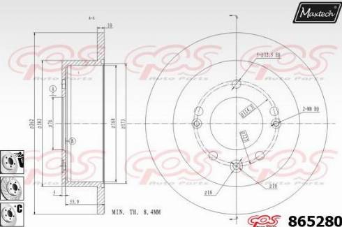 Maxtech 865280.6880 - Гальмівний диск autozip.com.ua