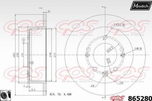 Maxtech 865280.0060 - Гальмівний диск autozip.com.ua